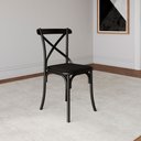 Ver imagem 2 de Kit 8 Cadeiras Katrina Premium Assento Corano Preto Aço Preto