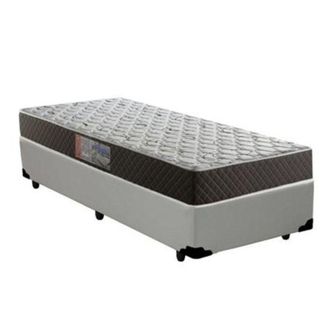 Cama Box Solteiro Colchão Mola Bonnel Belos Sonhos + Box Suede 60x88x188 Cinza
