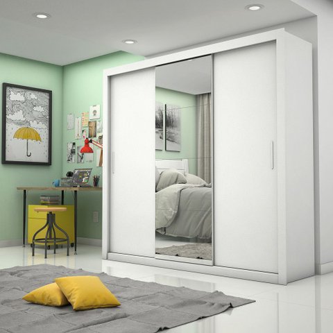 Guarda-roupa Casal Melissa com 4 Gavetas Super Glass Carioca Móveis