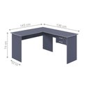 Ver imagem 2 de Mesa em L com Gaveteiro Élide Mantel Moderno 2 Gavetas MDP Azul Casah