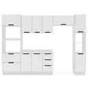 Ver imagem 1 de Armário de Cozinha Modulada Completa 5 Peças 310cm com Tampo 250074 Meena Politorno Móveis