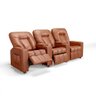 Poltrona do Papai Reclinável 3 Lugares Sala de Cinema Pequim Manual Pu Camel G23 - Gran Belo - 3