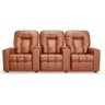 Poltrona do Papai Reclinável 3 Lugares Sala de Cinema Pequim Manual Pu Camel G23 - Gran Belo - 1