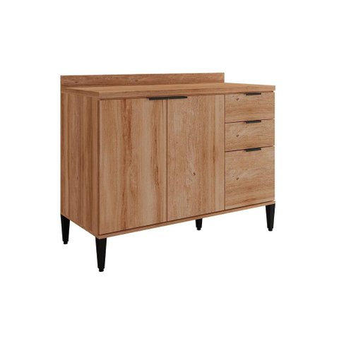 Balcão de Cozinha Alpha 2506 3 Portas e 2 Gavetas S/tampo 120cm Freijo - Carraro