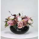 Ver imagem 1 de Arranjo de Rosas Flores Artificiais Cores Mistas com Vaso