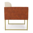 Ver imagem 4 de Poltrona Base Industrial Dourado Kit 2 Elisa Nozes/linho Bege A19 D03 - D'Rossi