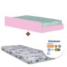 Cama Montessoriana com Colchão Ortobom Solteiro 4 Rodízios Rosa Elisa Shop Jm - 2