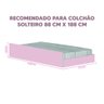 Cama Montessoriana com Colchão Ortobom Solteiro 4 Rodízios Rosa Elisa Shop Jm - 4