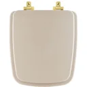 Ver imagem 1 de Tampa de Vaso MDF Com Amortecedor Boss Beige (Bege Fosco) para Bacia Incepa com Ferragem Dourada