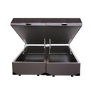 Ver imagem 1 de Cama Box Baú Queen Colchão Mola Bonnel Belos Sonhos + Box Sintético 67x158x198:Marrom
