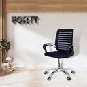 Ver imagem 4 de Cadeira de Escritório Secretária com Base Cromada com Rodinha Fortt Braga Preta - Csf04-p