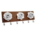 Ver imagem 1 de Porta Chaves Artesanal Moderno de Parede com Flores de Ferro Libertas Rosas Artesanato Branco