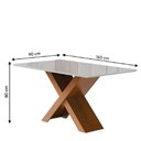 Ver imagem 3 de Conjunto de Mesa Sala de Jantar Tampo com Vidro 1,60m 6 Cadeiras Grécia Dobuê Madeirado/mascavo