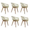 Ver imagem 1 de Kit 6 Cadeira de Jantar Web Pé Wood Modelo Premium Madeira Maciça Original Fendi
