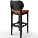 Ver mais imagens de Kit 02 Banquetas Alta Para Cozinha Madeira Fixa Betta L02 Preto Couríssimo Camel - Lyam Decor