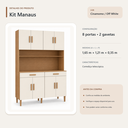 Ver imagem 4 de Cozinha Modulada Manaus 8 Portas 2 Gavetas Cinamomo Off White Formimóveis