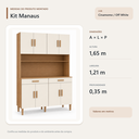 Ver imagem 3 de Cozinha Modulada Manaus 8 Portas 2 Gavetas Cinamomo Off White Formimóveis