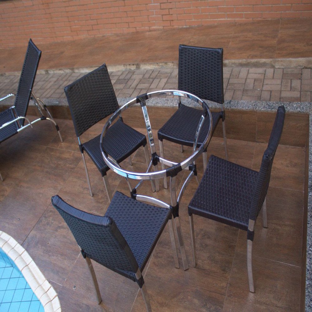 Jogo De Cadeira E Mesa Jardini Em Alumínio Para Jardim Trama Original - 5