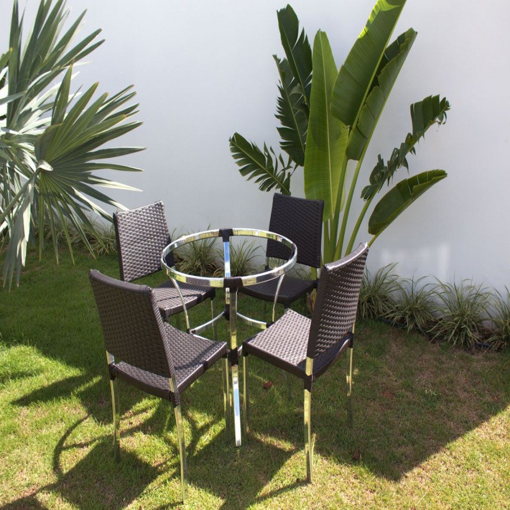 Jogo De Cadeira E Mesa Jardini Em Alumínio Para Jardim Trama Original - 3