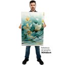 Ver imagem 2 de Kit Quadro Decorativo 3 Telas Canvas A Arte das Flores TaColado Moldura Flutuante 4,5cm Branca 60 x 