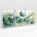 Ver imagem 1 de Kit Quadro Decorativo 3 Telas Canvas A Arte das Flores TaColado Moldura Flutuante 4,5cm Branca 60 x 