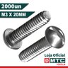 PARAFUSO MÁQUINA CABEÇA LENTILHA M3 X 20 FENDA - 200PÇS - 4