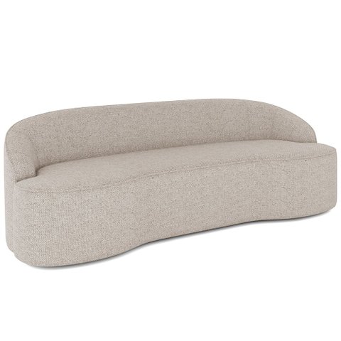 Sofá 5 Lugares Curvo Sala de Estar Living Lótus D02 Linho Bege 300 cm D-463 - Lyam Lyam Decor
