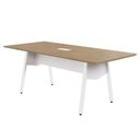 Ver mais imagens de Mesa de Reunião 200cm 8 Pessoas MDP Macadâmia com Branco F5 Office