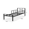 Cama Solteiro De Ferro Aço 100% Estrado Aço C/grade Proteção C/Colchão1,88X0,88 -Preto - 3