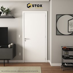 Folha de Porta Madeira 80x210 Branca Lisa Pintura Laca Acetinada - 4