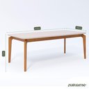 Ver imagem 5 de Conjunto Ficus 2,10 com 8 Cadeiras Buriti Perfeito para Salas Grandes Madeira/off White/linho Cru