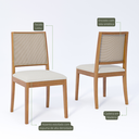 Ver imagem 6 de Conjunto Ficus 2,10 com 8 Cadeiras Buriti Perfeito para Salas Grandes Madeira/Off White/Linho Cru