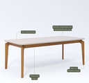 Ver imagem 5 de Conjunto Ficus 2,10 com 8 Cadeiras Buriti Perfeito para Salas Grandes Madeira/Off White/Linho Cru