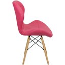 Ver imagem 4 de Kit 2 Cadeiras Charles Eames Eiffel Slim Wood Estofada - Rosa
