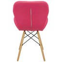 Ver imagem 5 de Kit 2 Cadeiras Charles Eames Eiffel Slim Wood Estofada - Rosa
