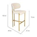 Ver imagem 4 de Banqueta Agnes Dourada Tecido Boucle Bege - Metal