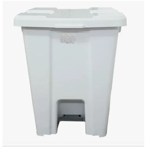 Lixeira Quadrada de Pedal 25 Lts. Branca Jsn