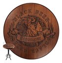 Ver imagem 5 de Mesa Bistrô Alta Redonda 60cm em Madeira Maciça com Estampa Pirografada Black Beer - Empório Tambo -