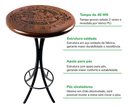 Ver imagem 4 de Mesa Bistrô Alta Redonda 60cm em Madeira Maciça com Estampa Pirografada Black Beer - Empório Tambo -