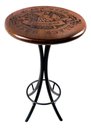 Ver imagem 1 de Mesa Bistrô Alta Redonda 60cm em Madeira Maciça com Estampa Pirografada Black Beer - Empório Tambo -
