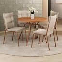 Ver imagem 1 de Conjunto Sala de Jantar 4 Cadeiras Lisboa Carraro Rosê Cobre