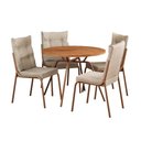 Ver imagem 2 de Conjunto Sala de Jantar 4 Cadeiras Lisboa Carraro Rosê Cobre