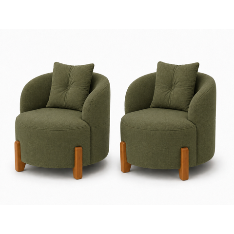Kit 2 Poltronas de Escritório Aura Confortáveis com Design Curvo Orgânico