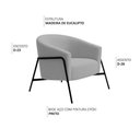 Ver imagem 3 de Poltrona Decorativa Maitê Base Aço Preto Bouclé Cinza Claro - Nexta Casa Cor Cinza