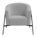 Ver imagem 6 de Poltrona Decorativa Maitê Base Aço Preto Bouclé Cinza Claro - Nexta Casa Cor Cinza