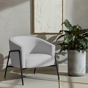 Ver imagem 2 de Poltrona Decorativa Maitê Base Aço Preto Bouclé Cinza Claro - Nexta Casa Cor Cinza
