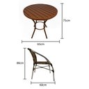 Ver imagem 2 de Conjunto Veneza Kit 4 Cadeiras + Mesa Ripada 65m - Alumínio Pintado Preto Fibra Sintética Área