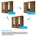 Ver imagem 6 de Guarda Roupa Casal 6 Portas Ripado com Chaves Buriti com Espelhos Santos Andira Jatoba/areia