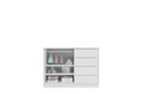 Ver imagem 2 de Cômoda Diamante 4 Gavetas e 2 Portas Branco - Fbaby