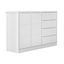 Ver imagem 1 de Cômoda Diamante 4 Gavetas e 2 Portas Branco - Fbaby